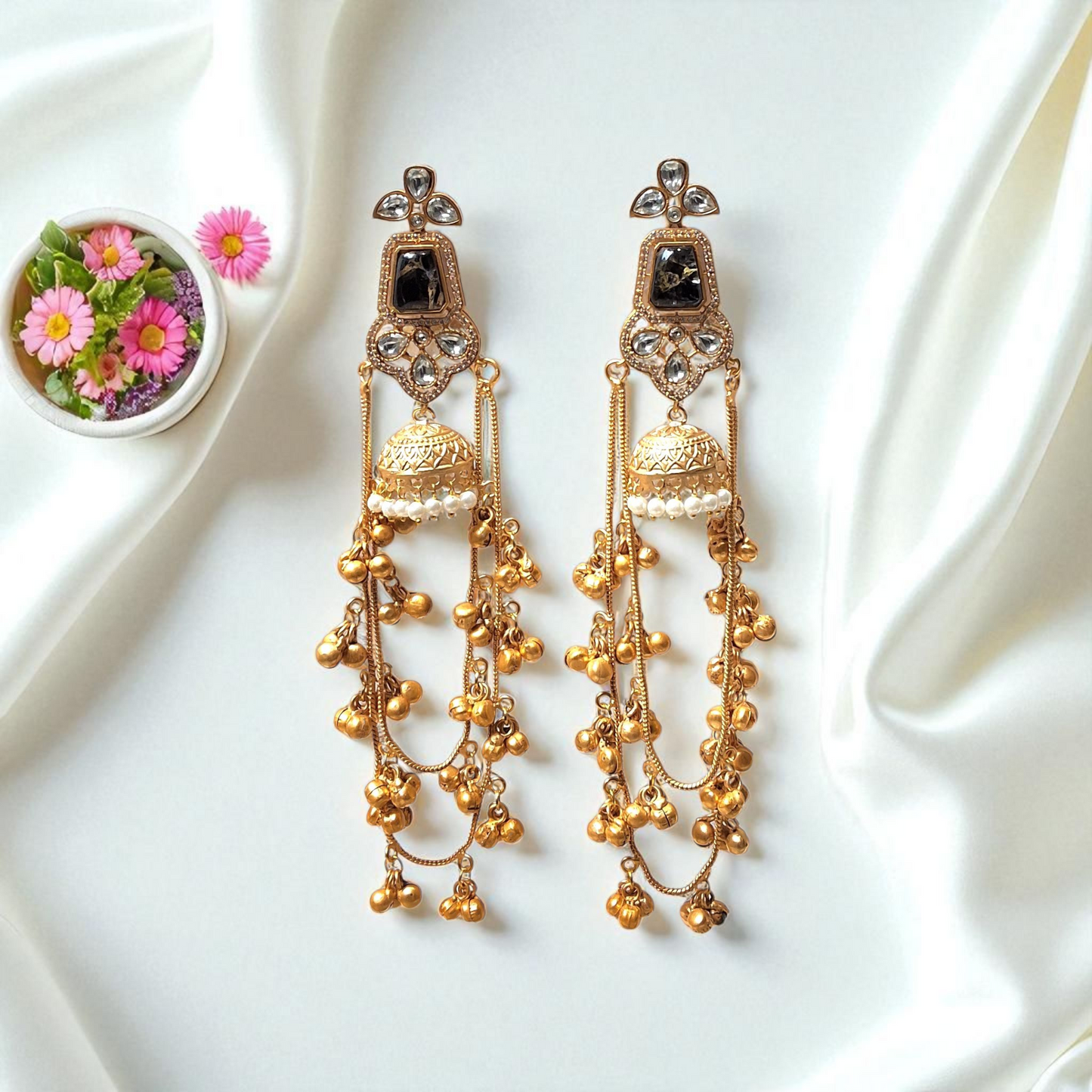 Royal Raani Kundan Kashmiri Jhumka Earrings