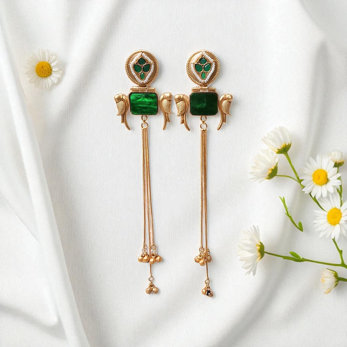 Vamika Heritage Drop Kashmiri Earrings