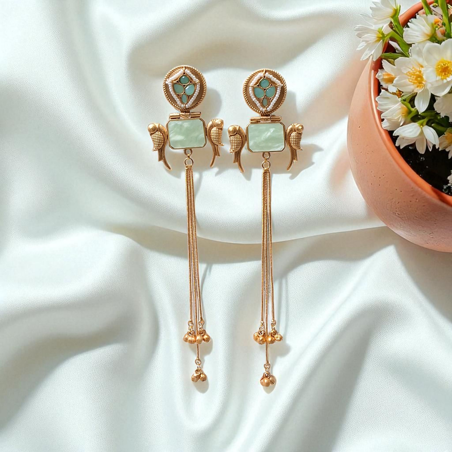 Vamika Heritage Drop Kashmiri Earrings