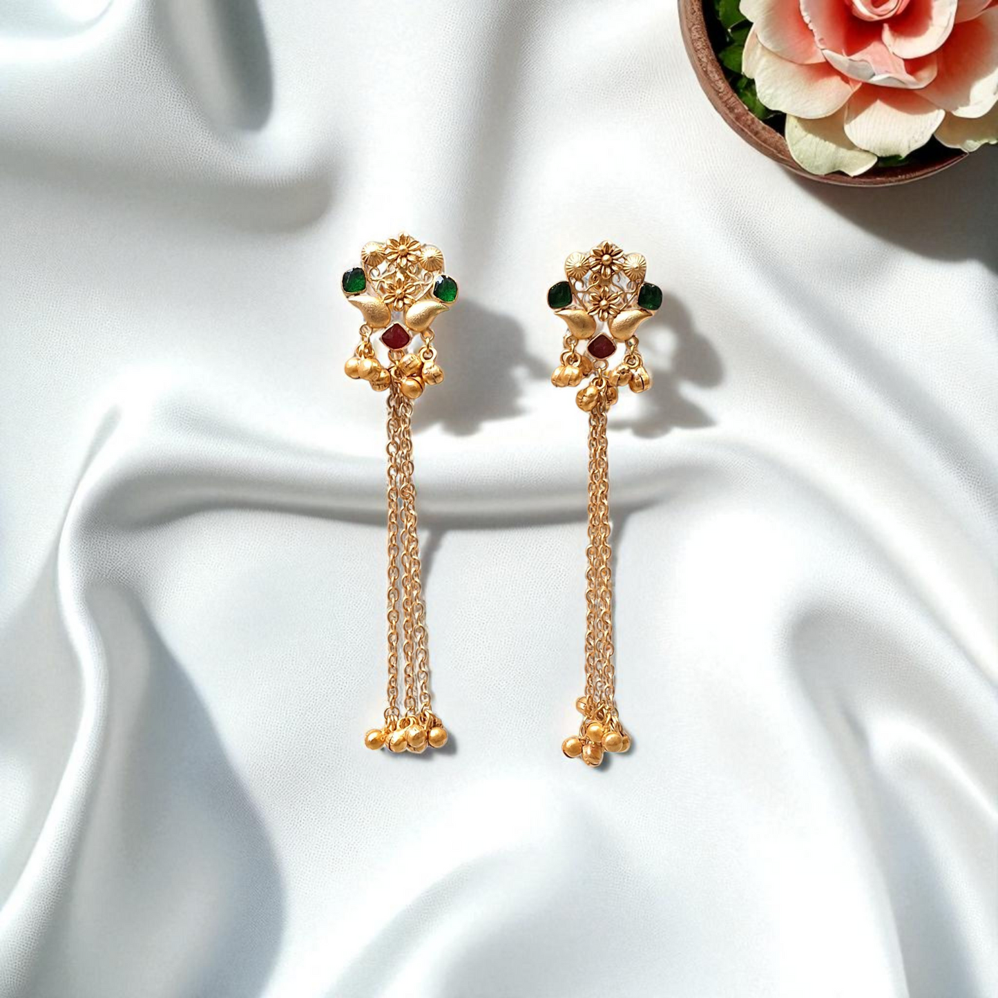 Floral Sparrow Kashmiri Earrings