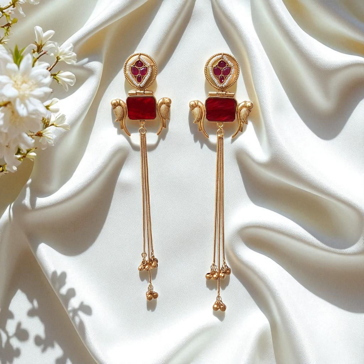 Vamika Heritage Drop Kashmiri Earrings