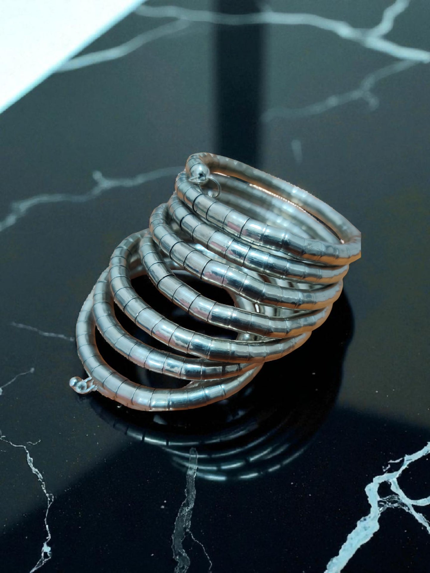 Coil Oxidized Bangle.