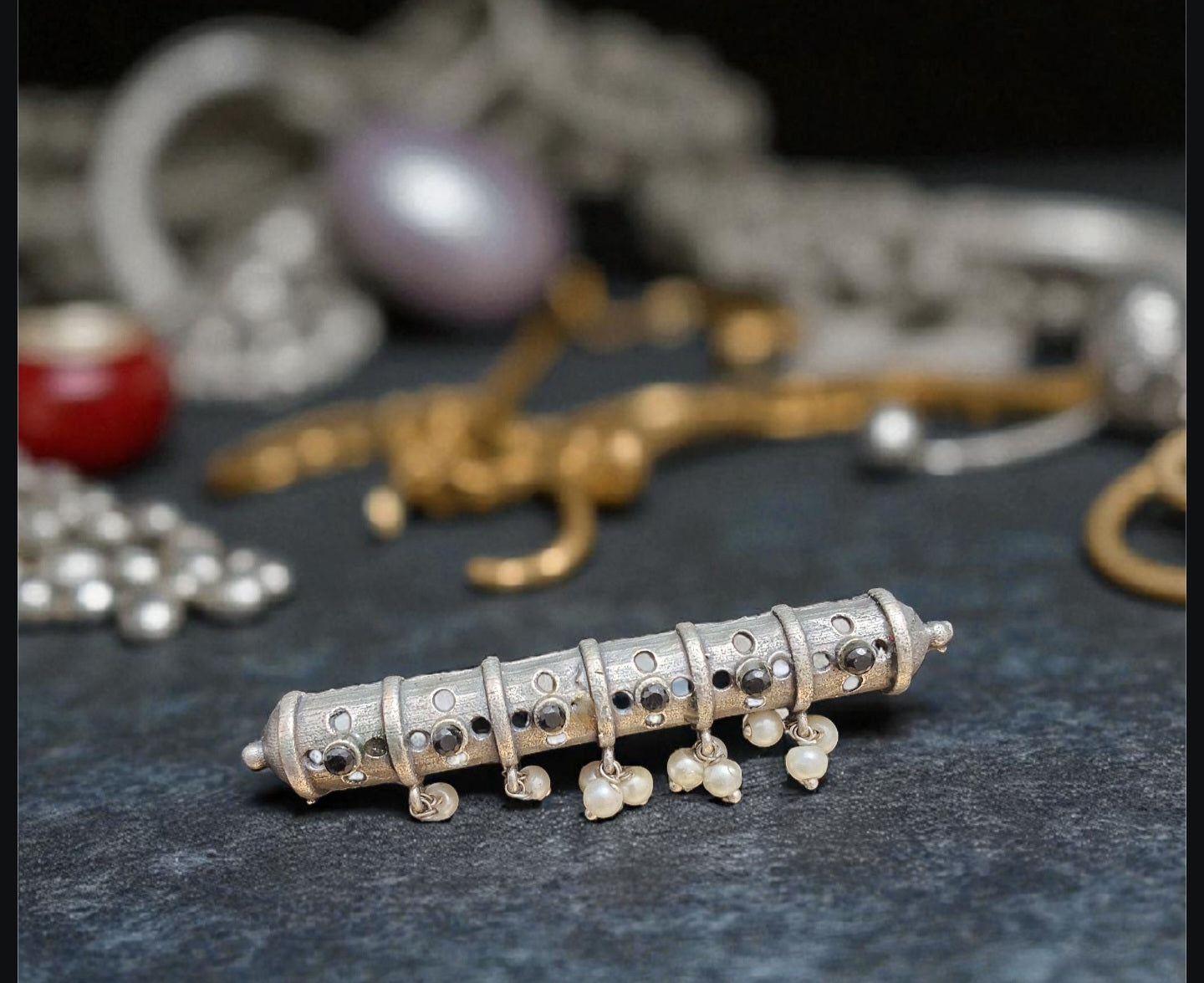 Navrang Manjari Oxidized Ring