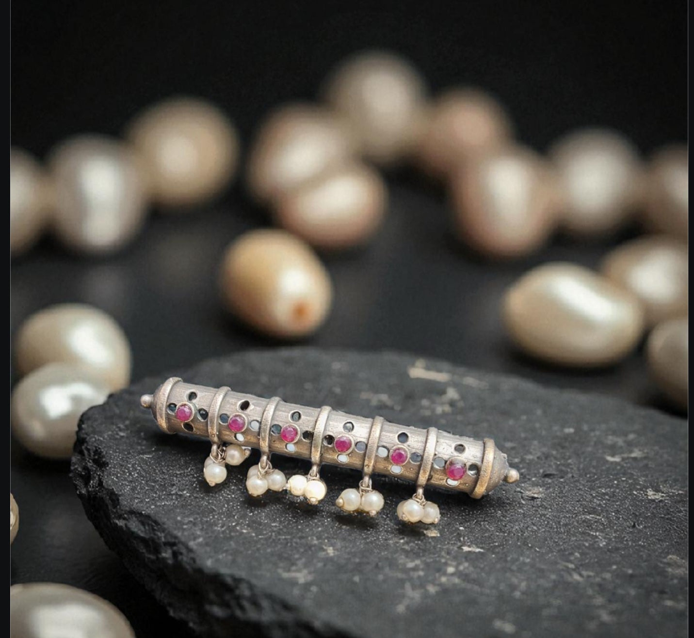 Navrang Manjari Oxidized Ring