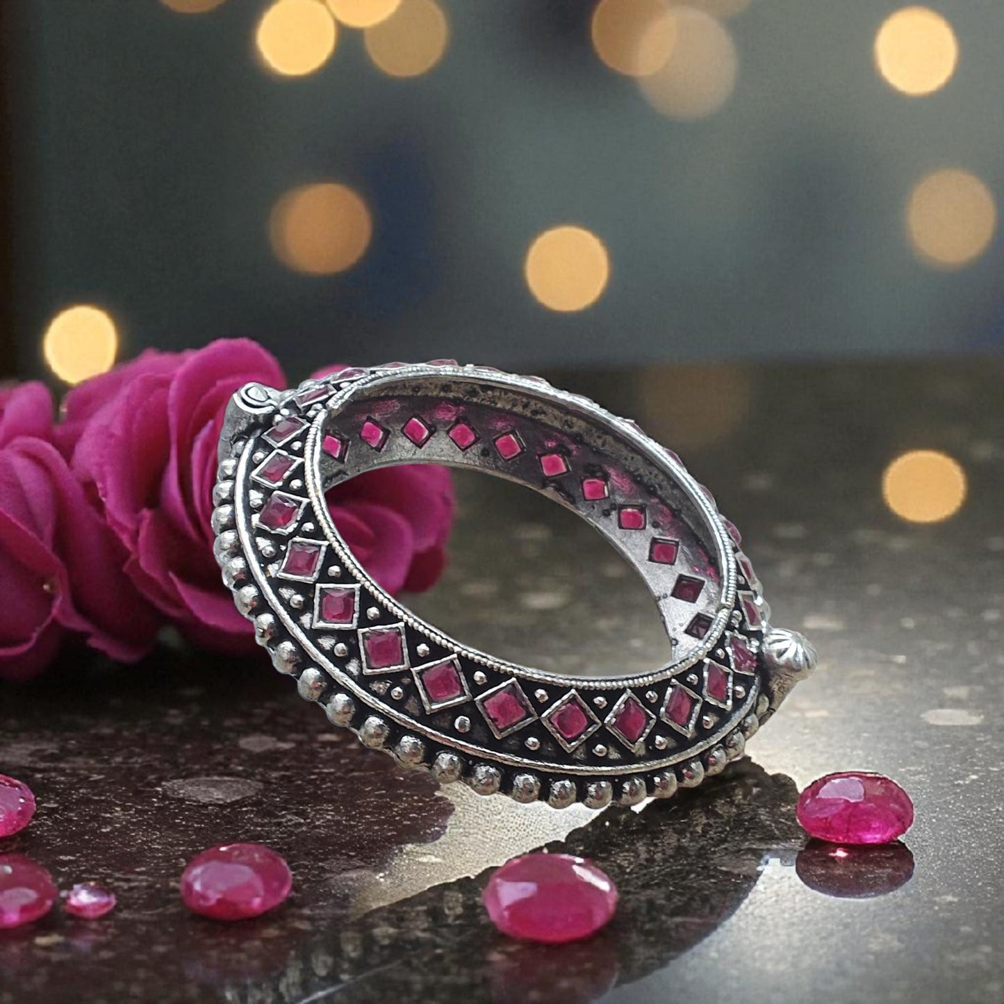 Rudra Ruby Brass Kada
