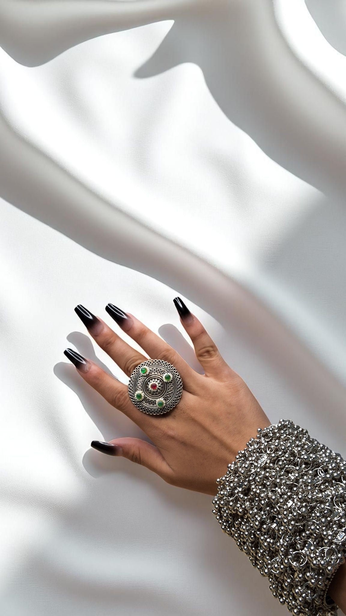 Regal Chakra Oxidized Ring