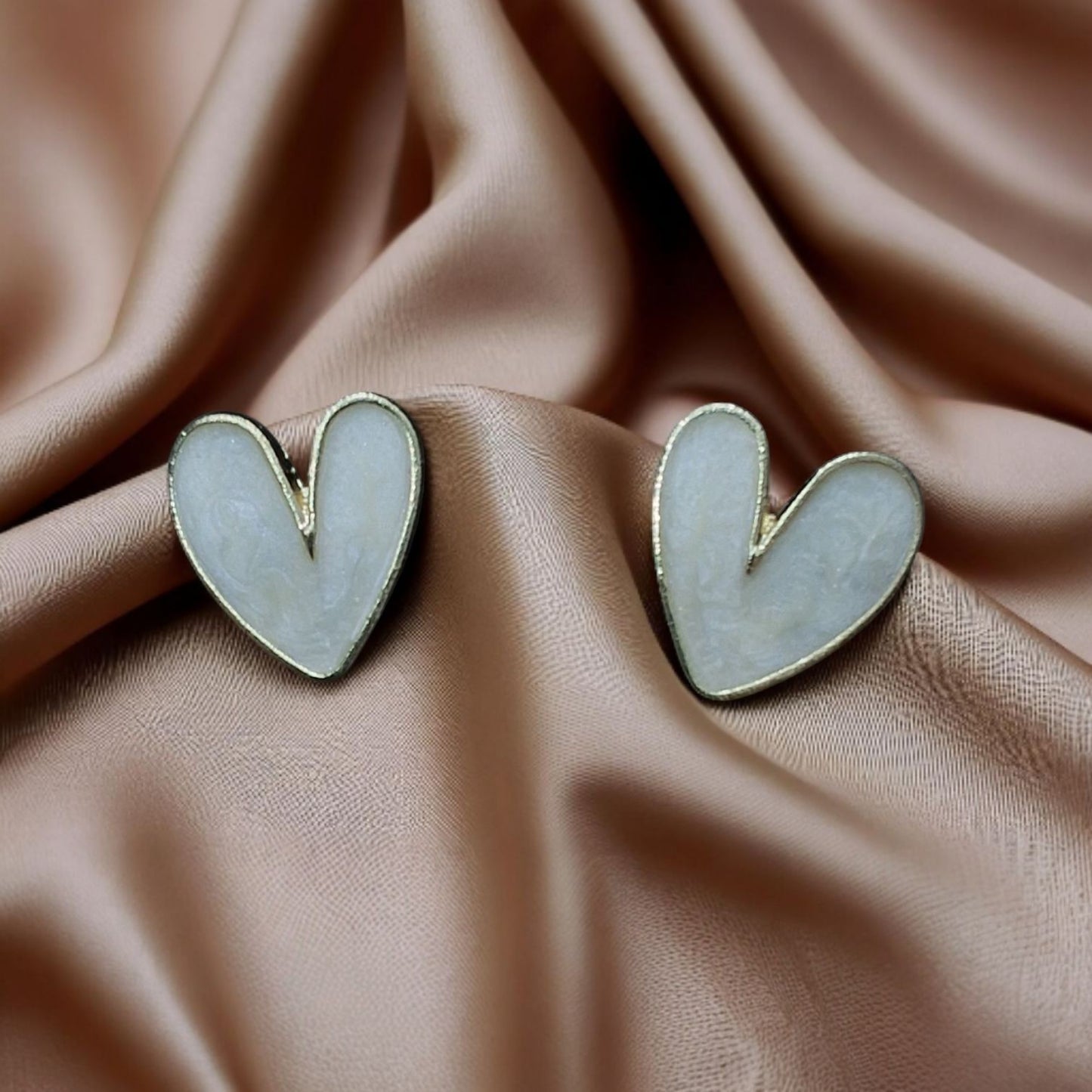 Frosted Love Heart Stud