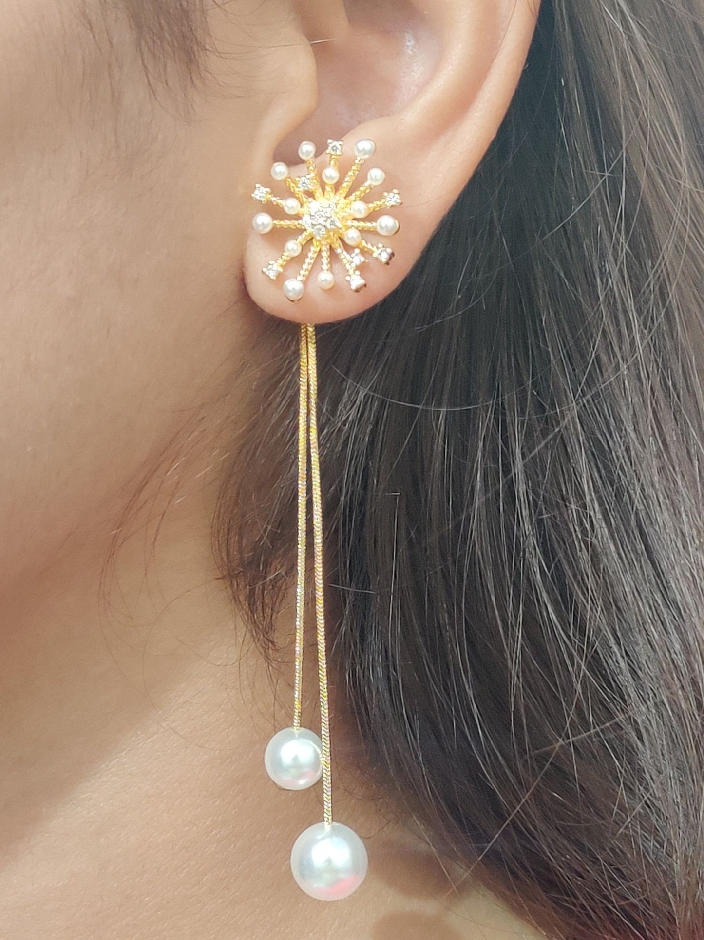 Golden Dandelion Antitarnish earrings