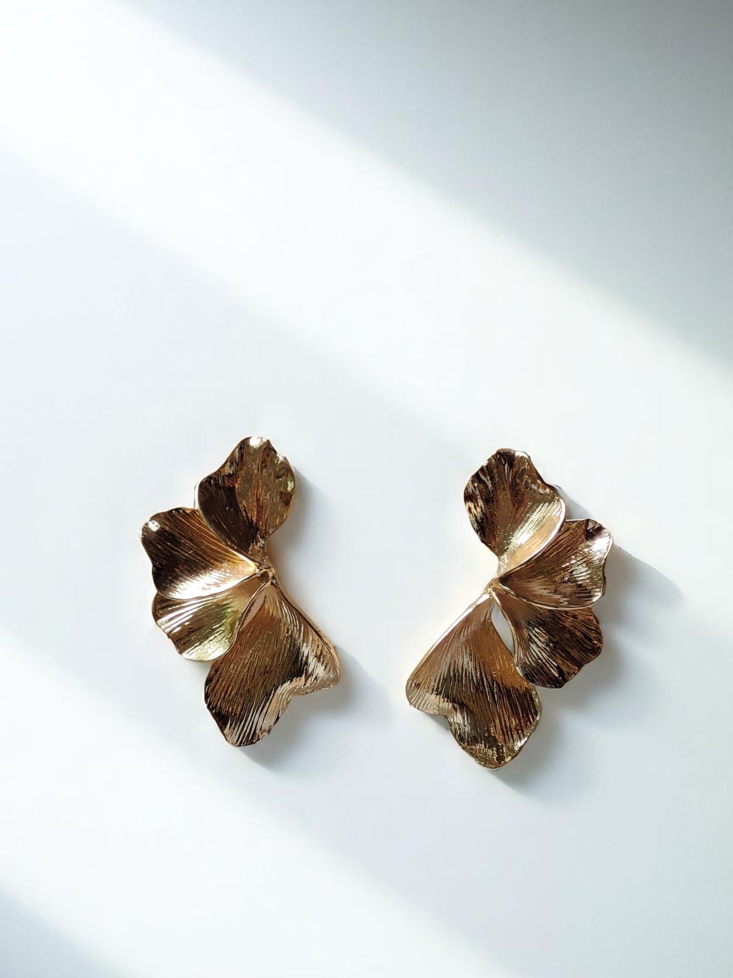 Large Gilded Petal Statement Studs