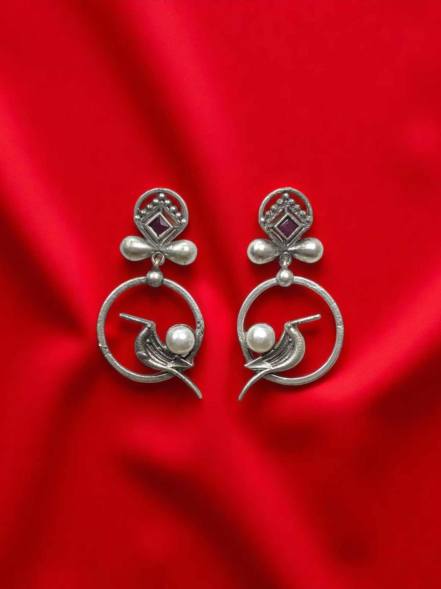 Pearl Whisper Oxidized Studs