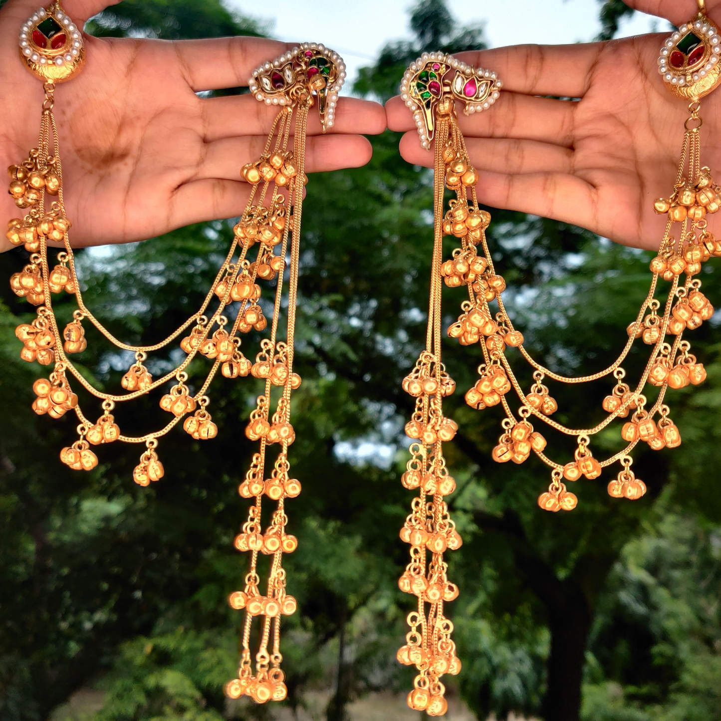 Chidiya Ghungroo Kashmiri Dangler Earrings
