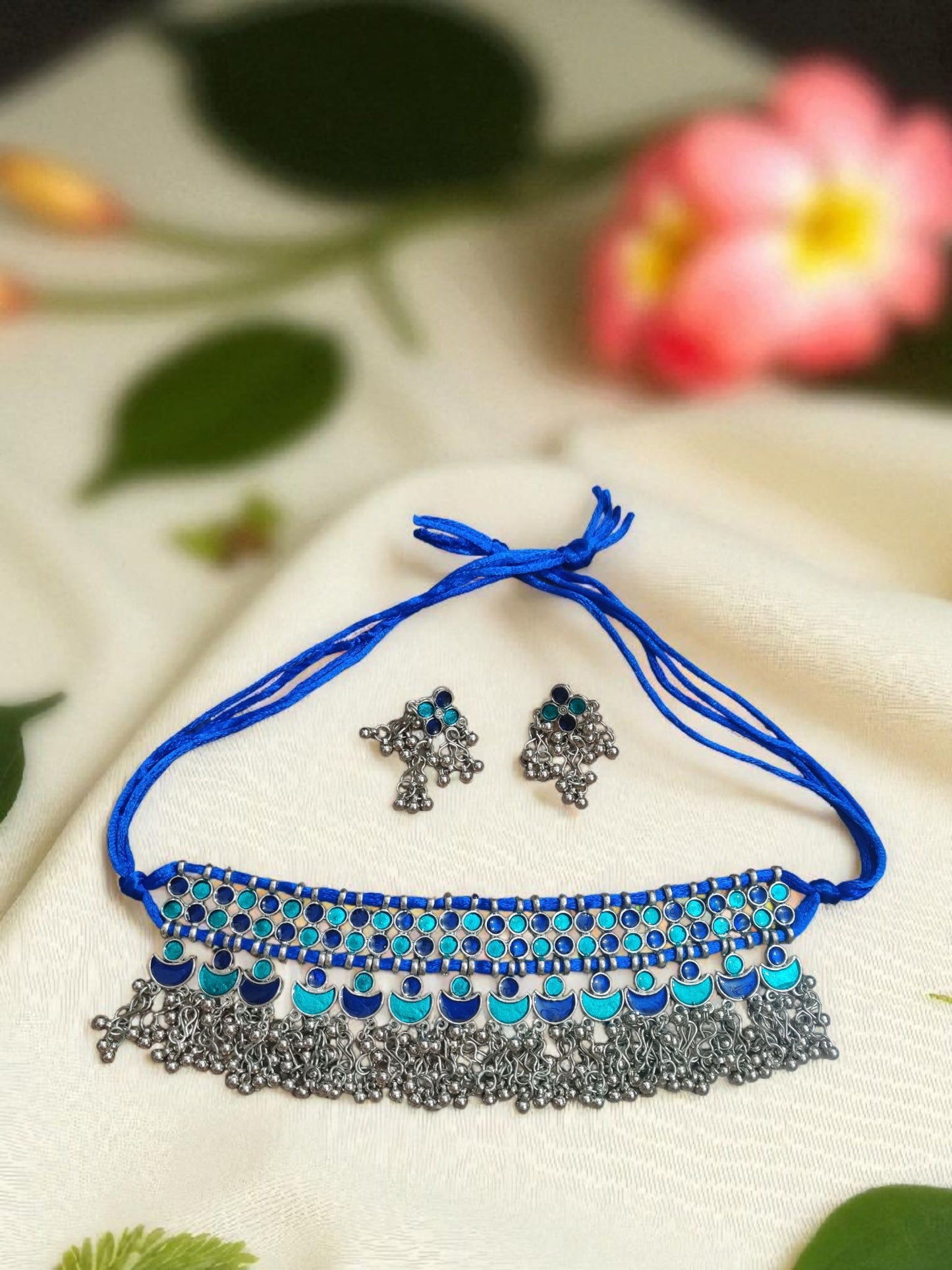 Morni Choker Oxidized Set.