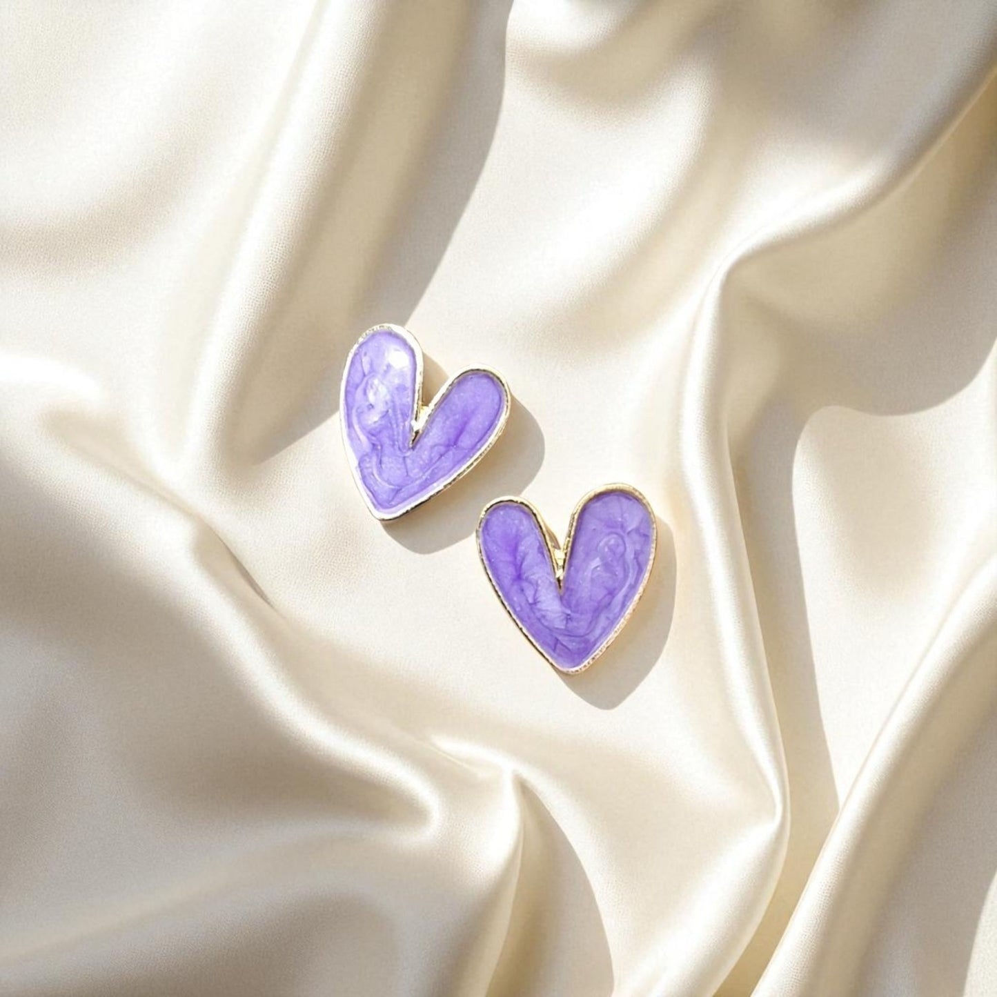 Frosted Love Heart Stud
