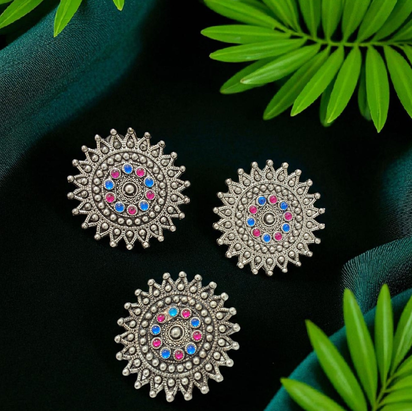 Navrang Chakra Oxidized Set