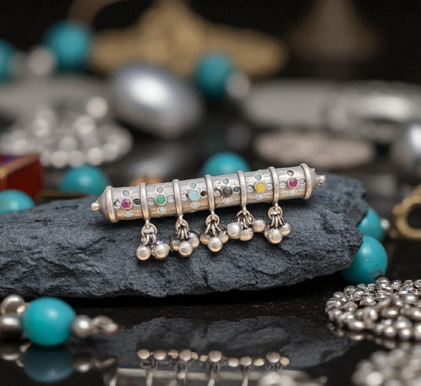 Navrang Manjari Oxidized Ring