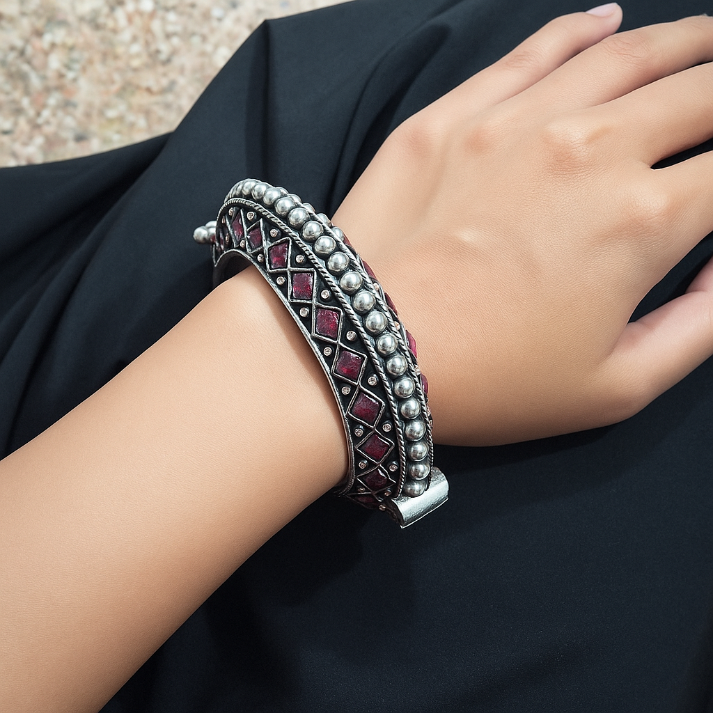 Rudra Ruby Brass Kada