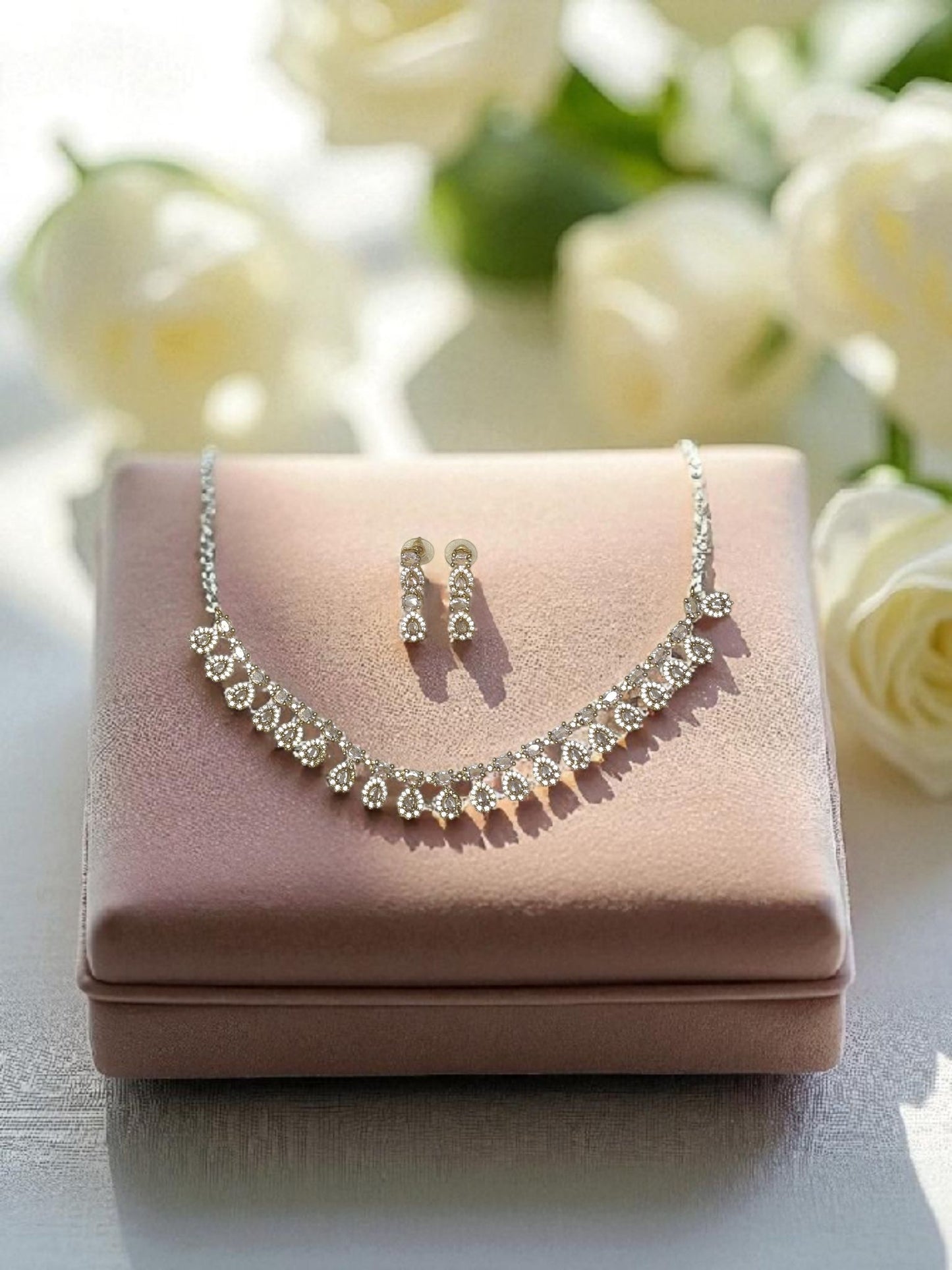 Eterna Luxe American Diamond Necklace Set