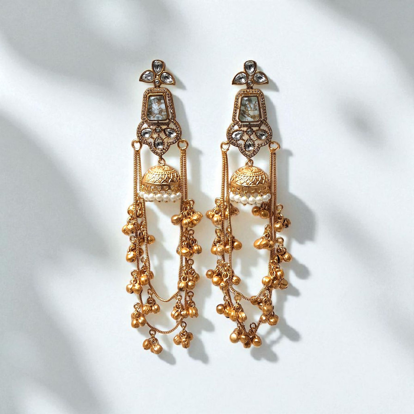 Royal Raani Kundan Kashmiri Jhumka Earrings