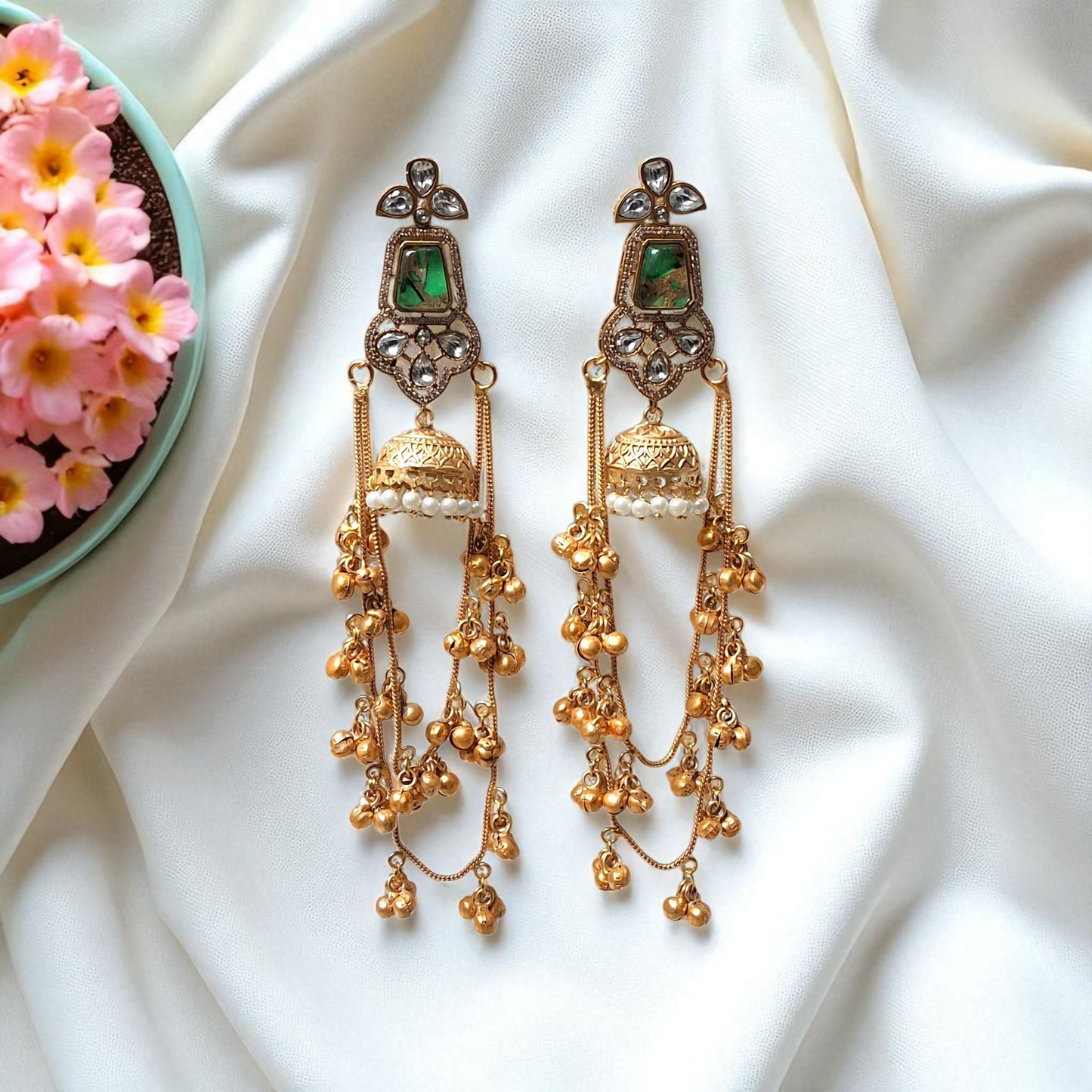 Royal Raani Kundan Kashmiri Jhumka Earrings