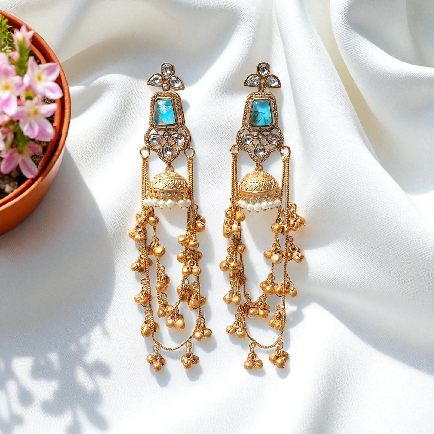 Royal Raani Kundan Kashmiri Jhumka Earrings