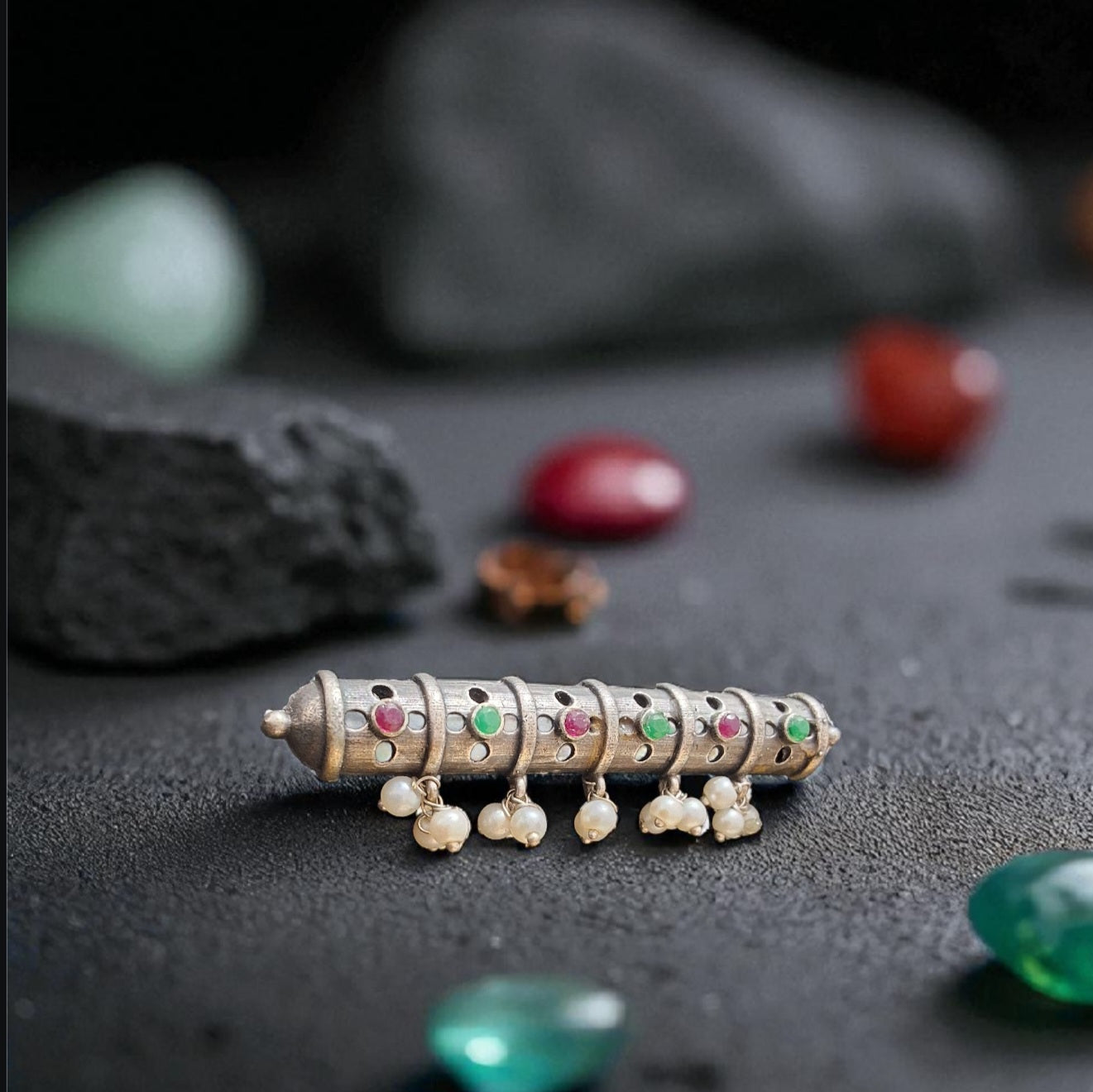 Navrang Manjari Oxidized Ring
