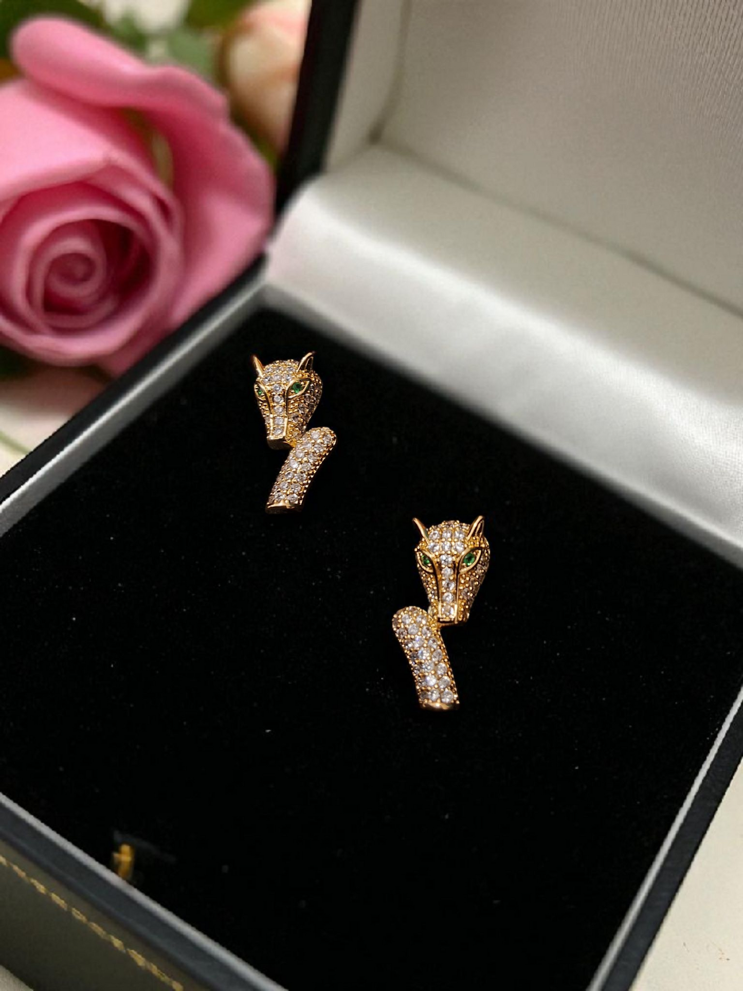 Golden Panther Pendant Necklace