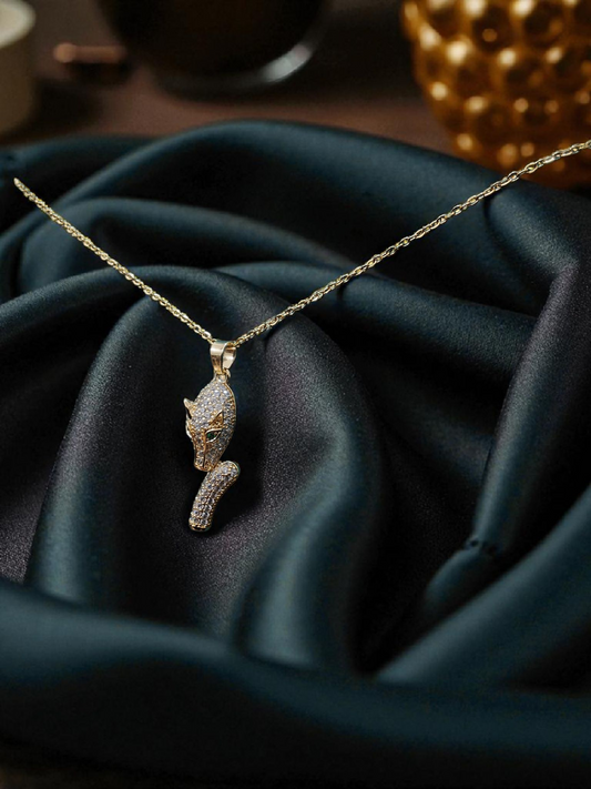 Golden Panther Pendant Necklace