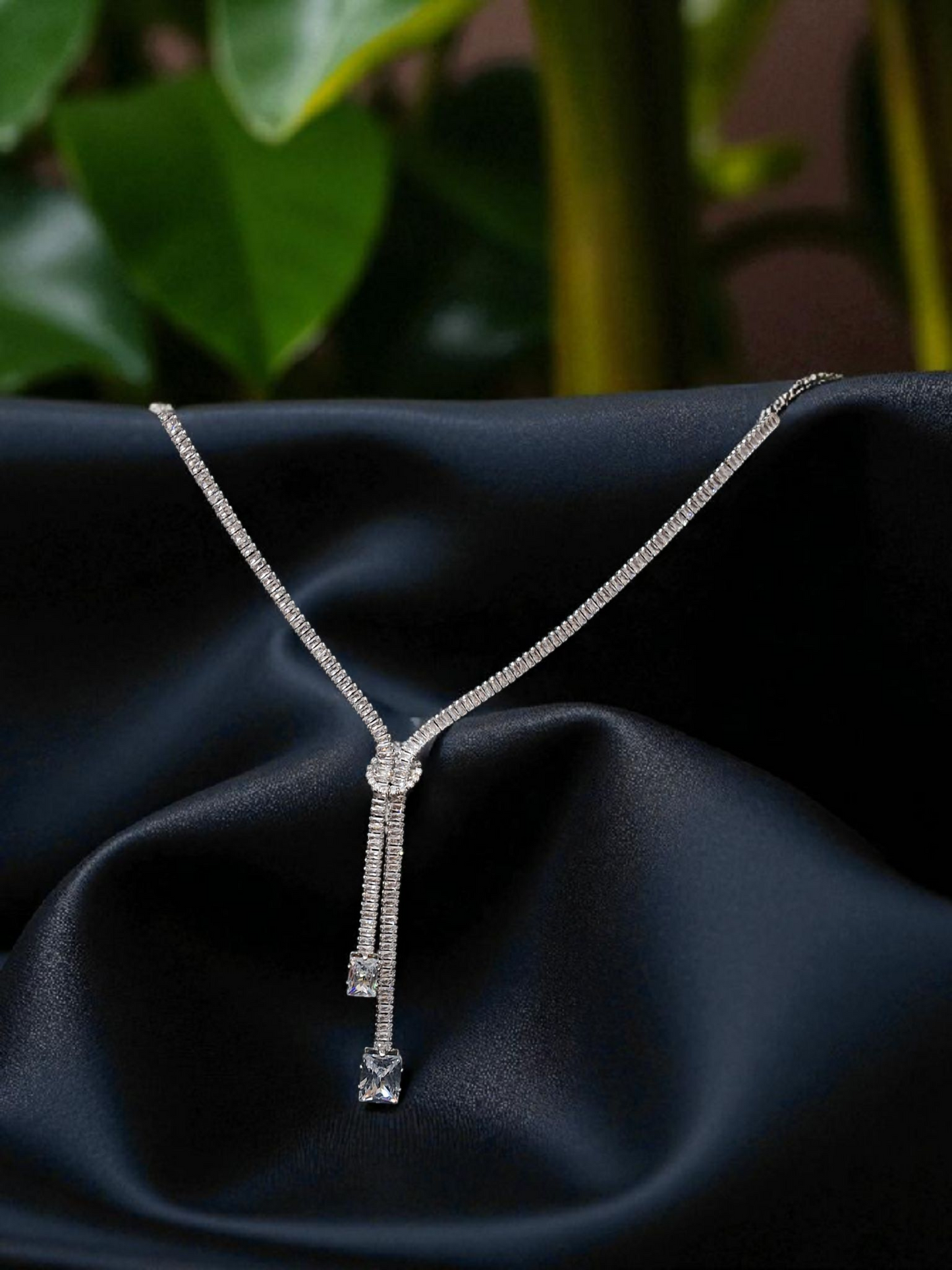 Crystal Cascade Necklace Set