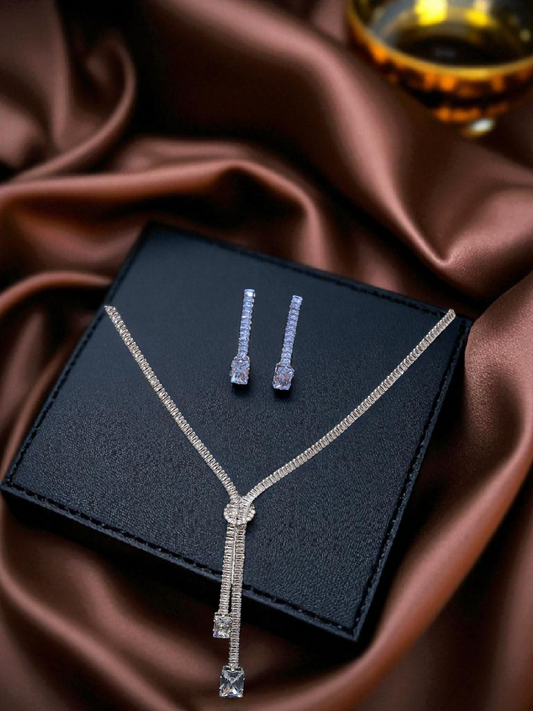 Crystal Cascade Necklace Set
