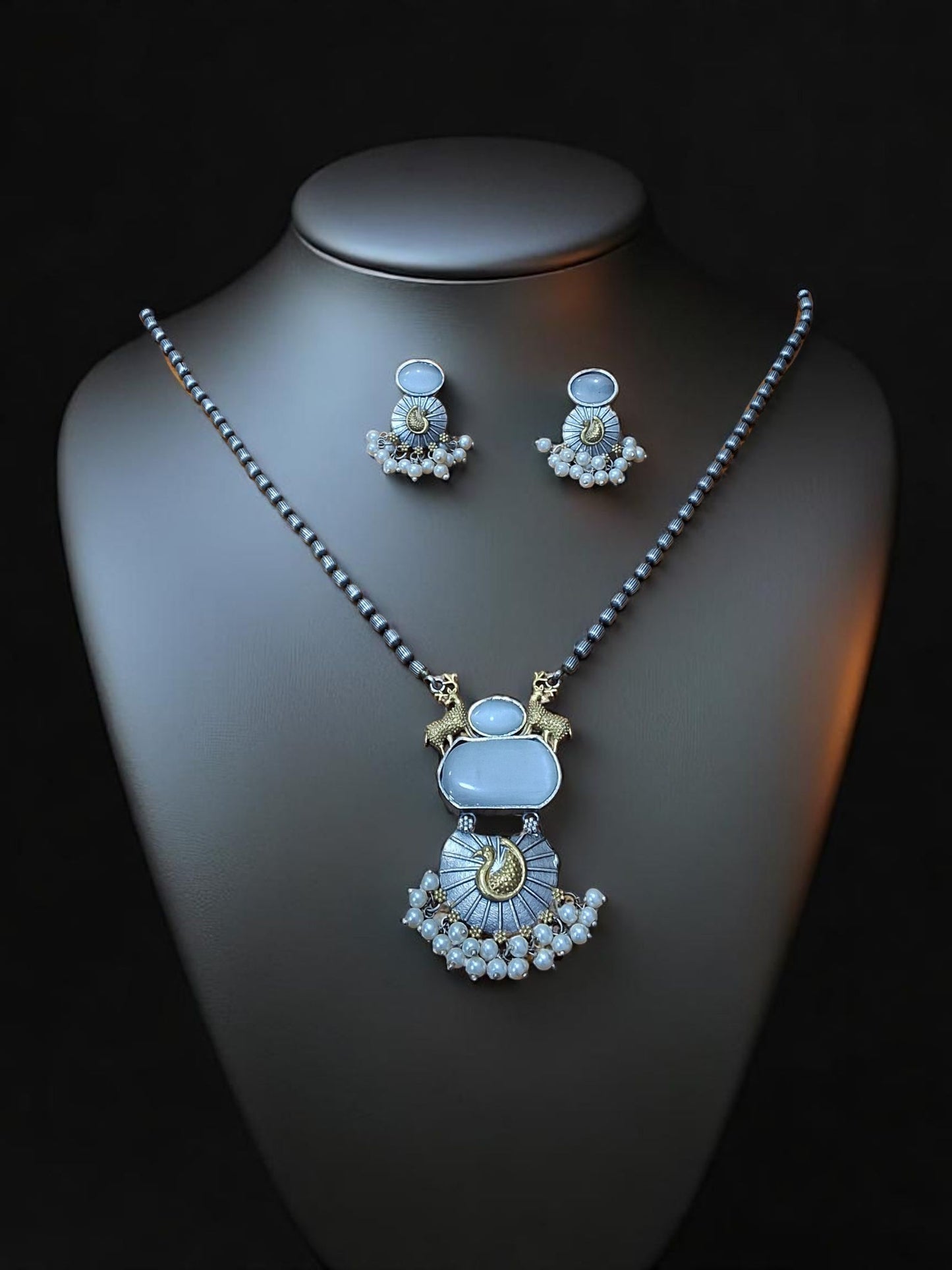 Golden Sunrise Deer Pendant Set