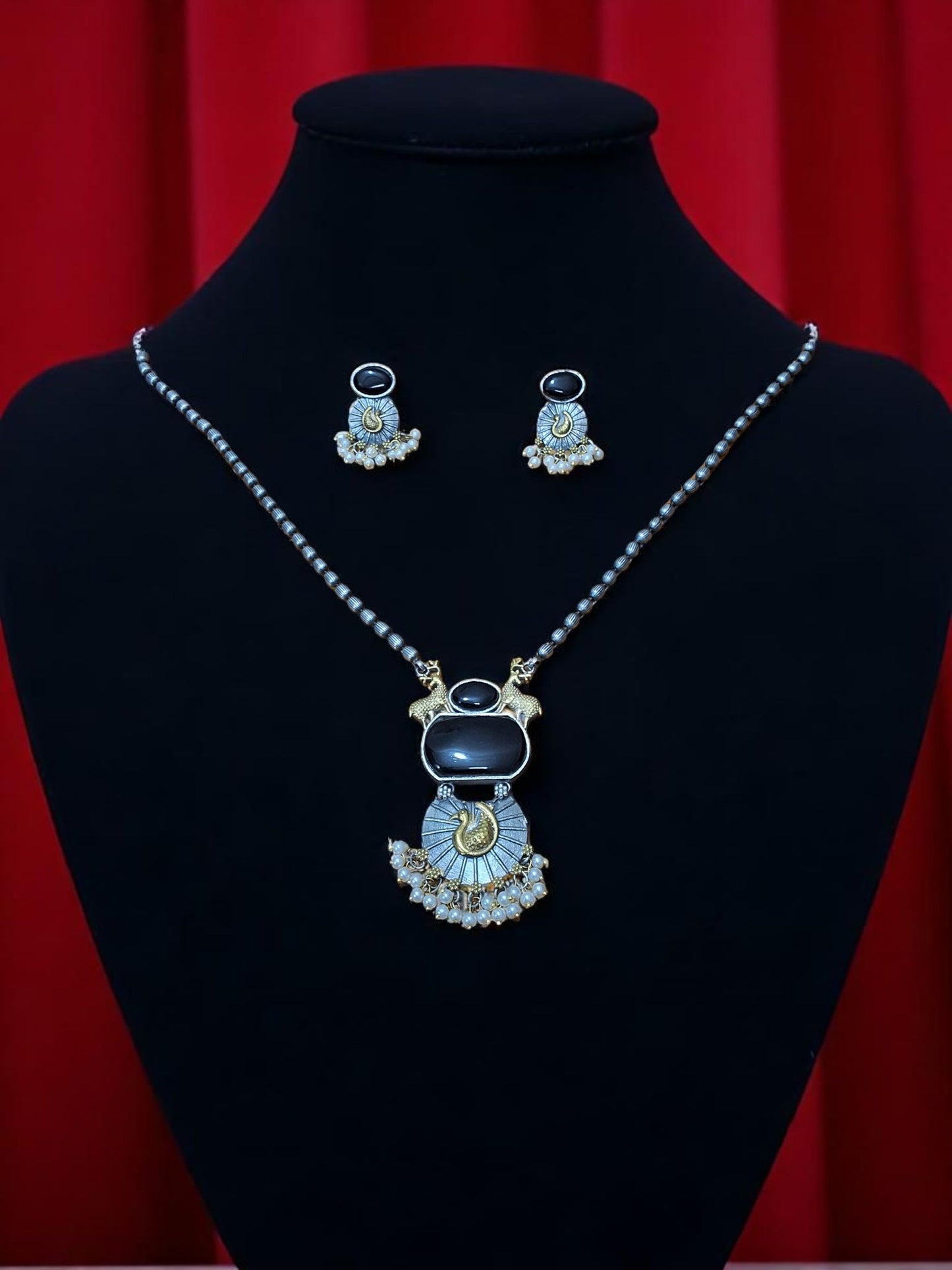 Golden Sunrise Deer Pendant Set