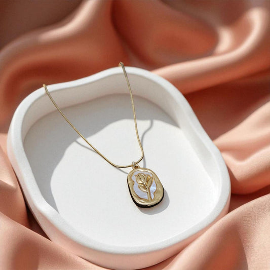 Golden Rosebud Pendant