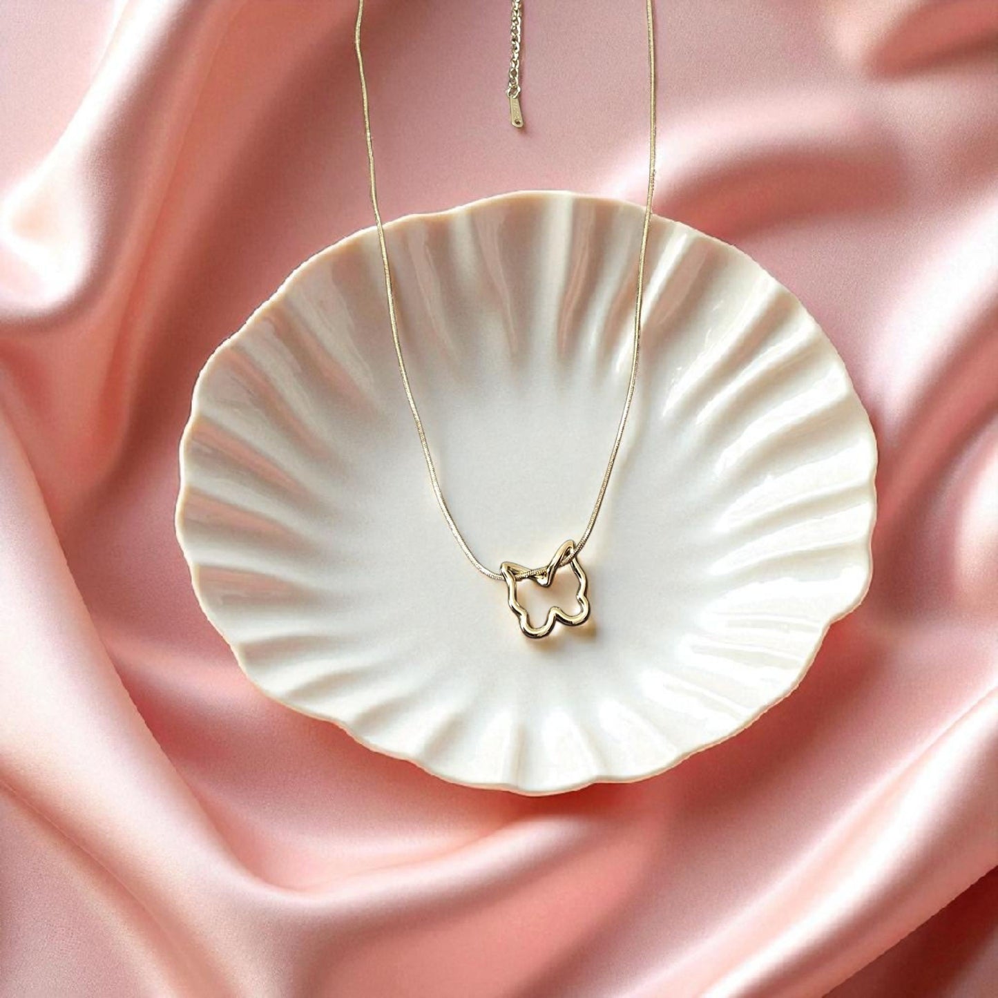 Whimsy Butterfly Outline Necklace