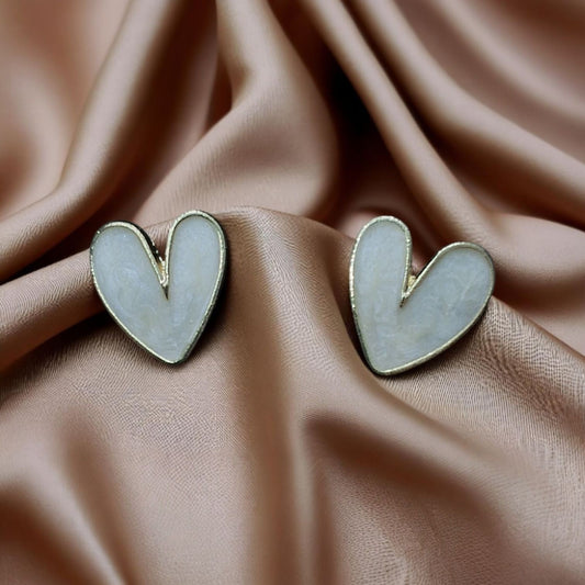 Frosted Love Heart Stud