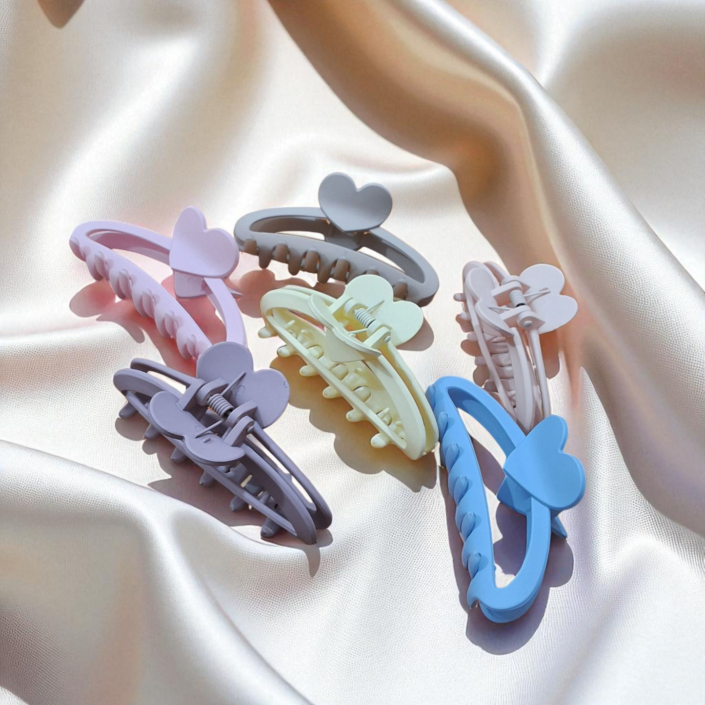 Pastel Heart Matte Hair Claw Clip