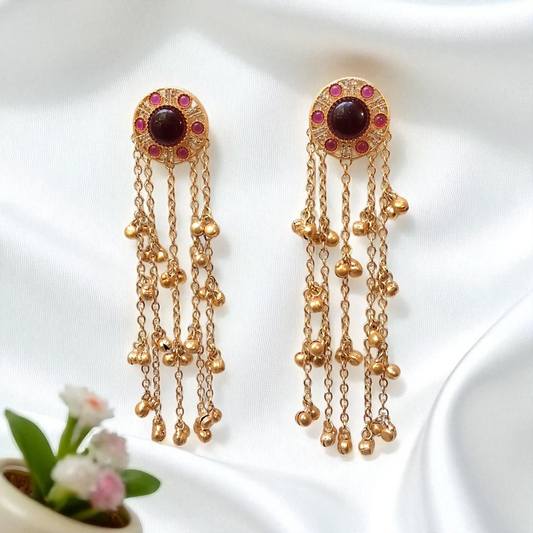 Rudra Gold Kashmiri Ghungroo Earrings