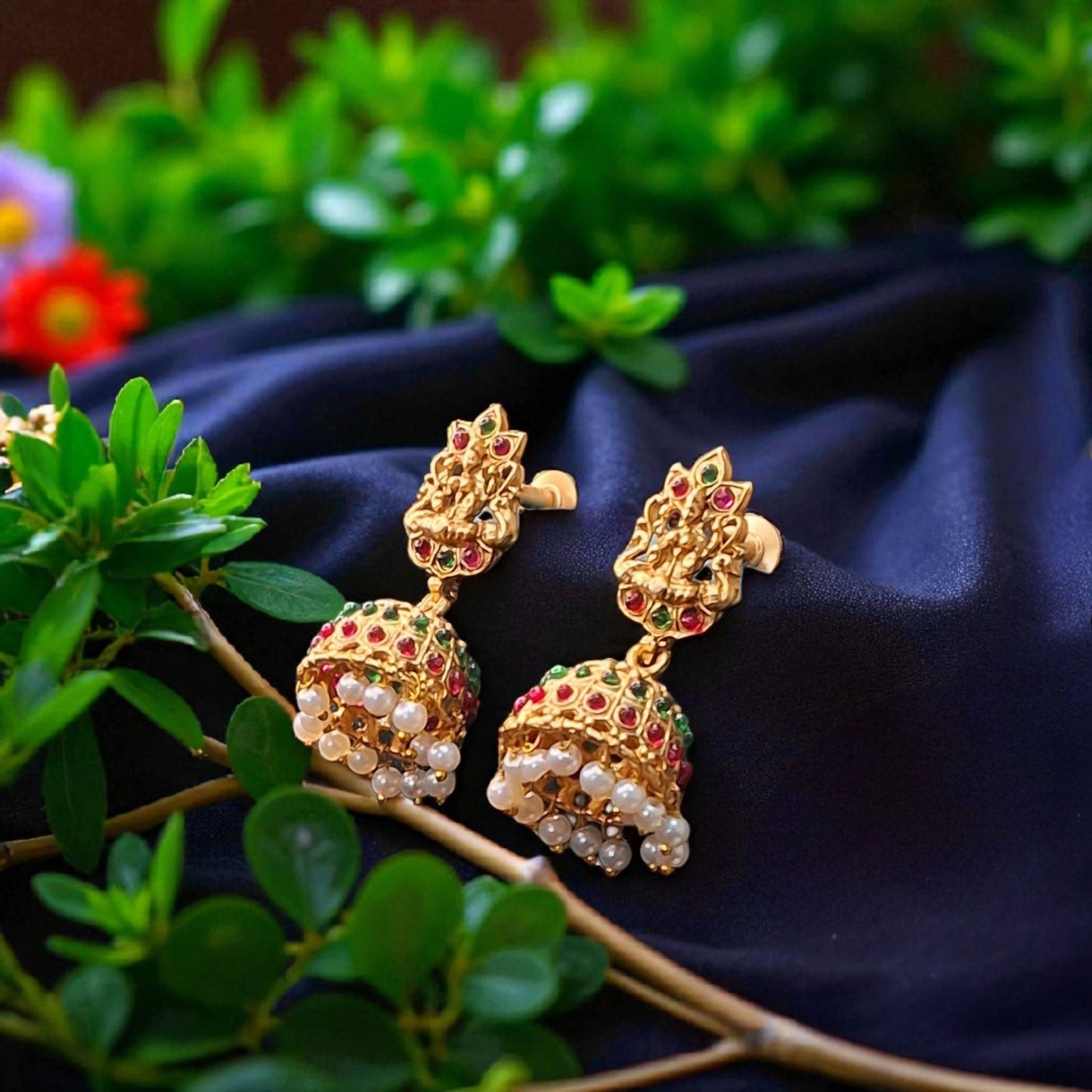 Lakshmi Pearl Temple Choker Set.