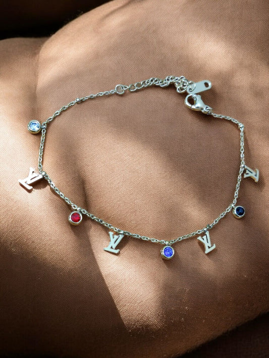 💫 Luxe-Inspired LV Charm Bracelet – Anti-Tarnish Glam 💫