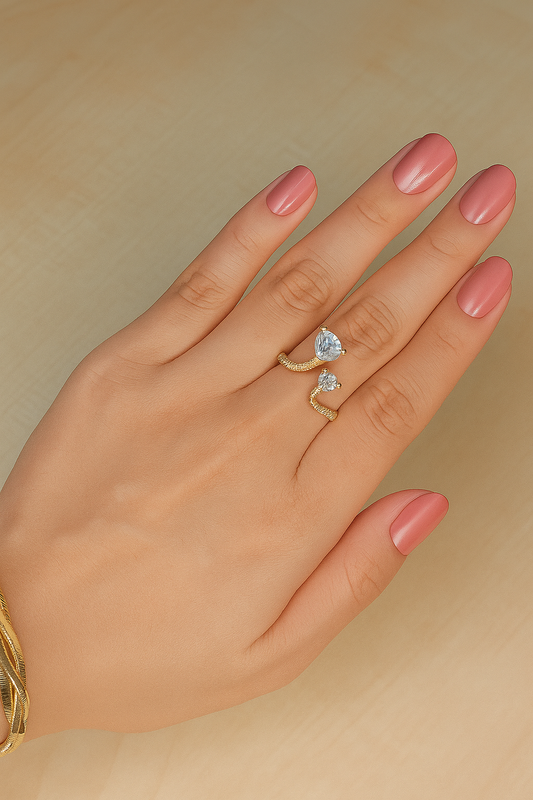 Twin Heart Gold Ring