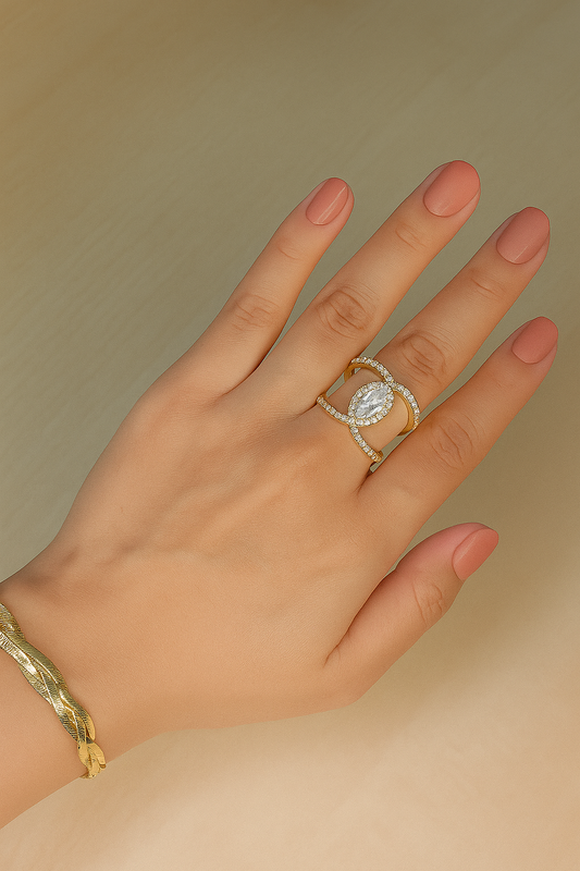 Sparkle Bloom Statement Ring