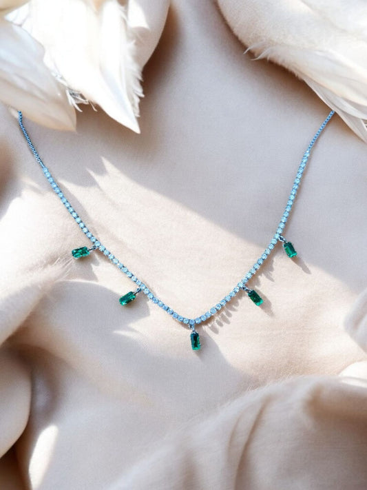 Emerald Dewdrop Sparkle Necklace