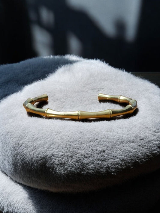 Half-Open Bamboo Bangle | Anti-Tarnish