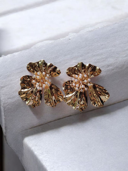 Golden Petal Bloom Earrings
