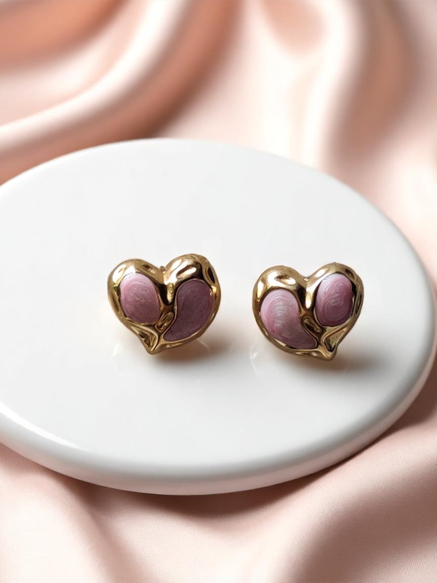 Rosé Heart Melt Studs