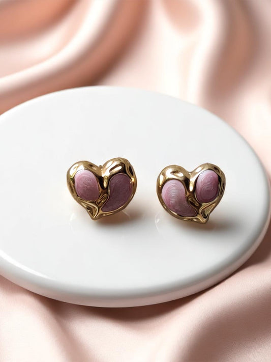 Rosé Heart Melt Studs