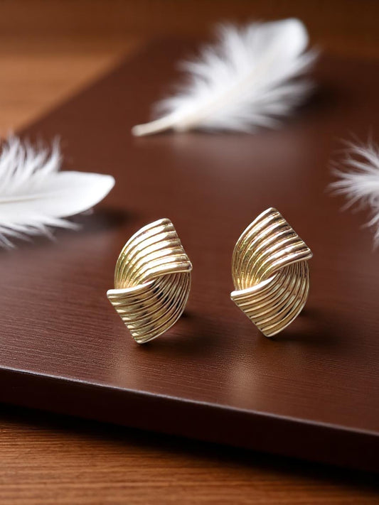 Golden Weave Sculpted Studs