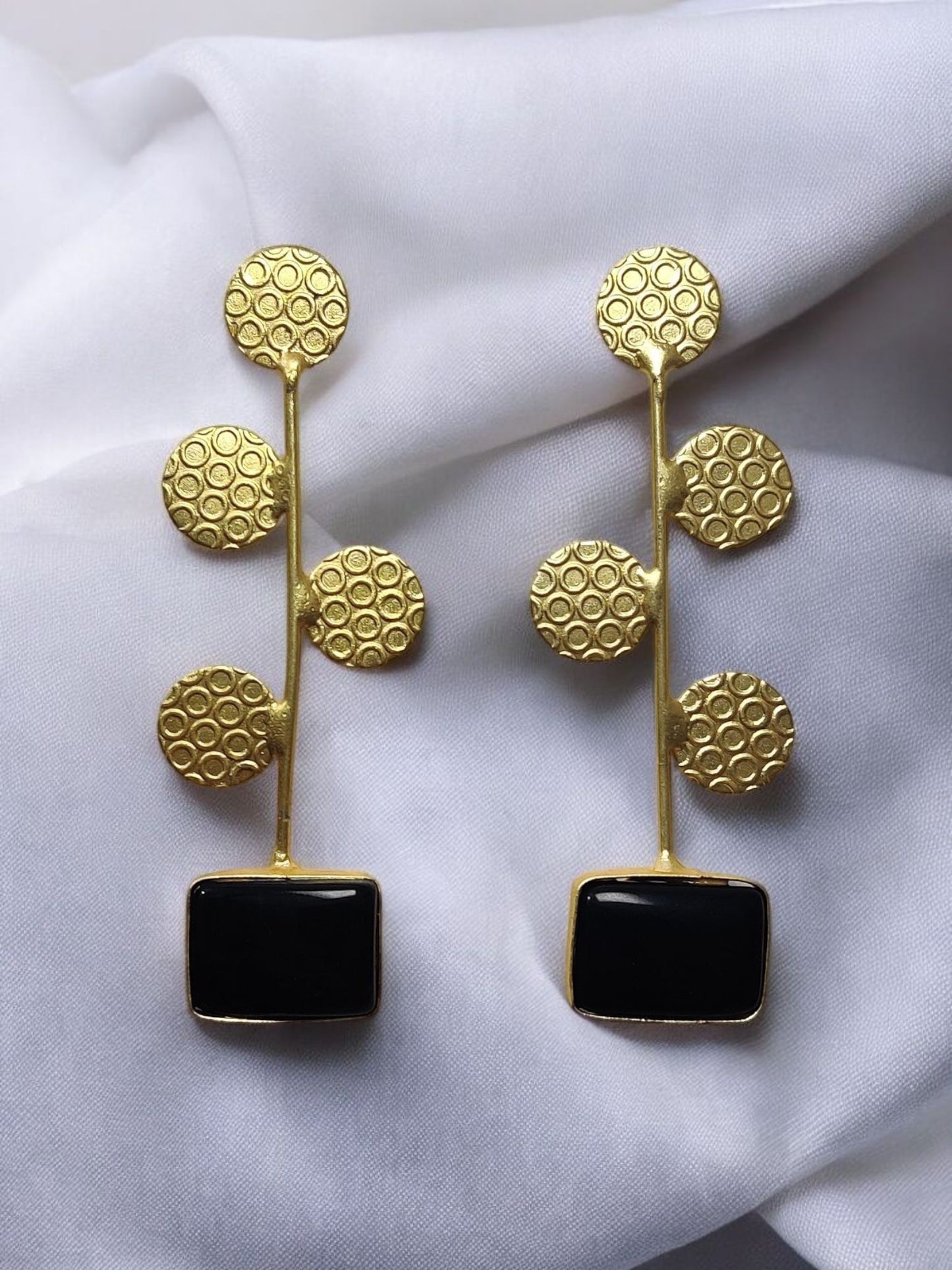 Blush Aura Honeycomb Drop Earrings