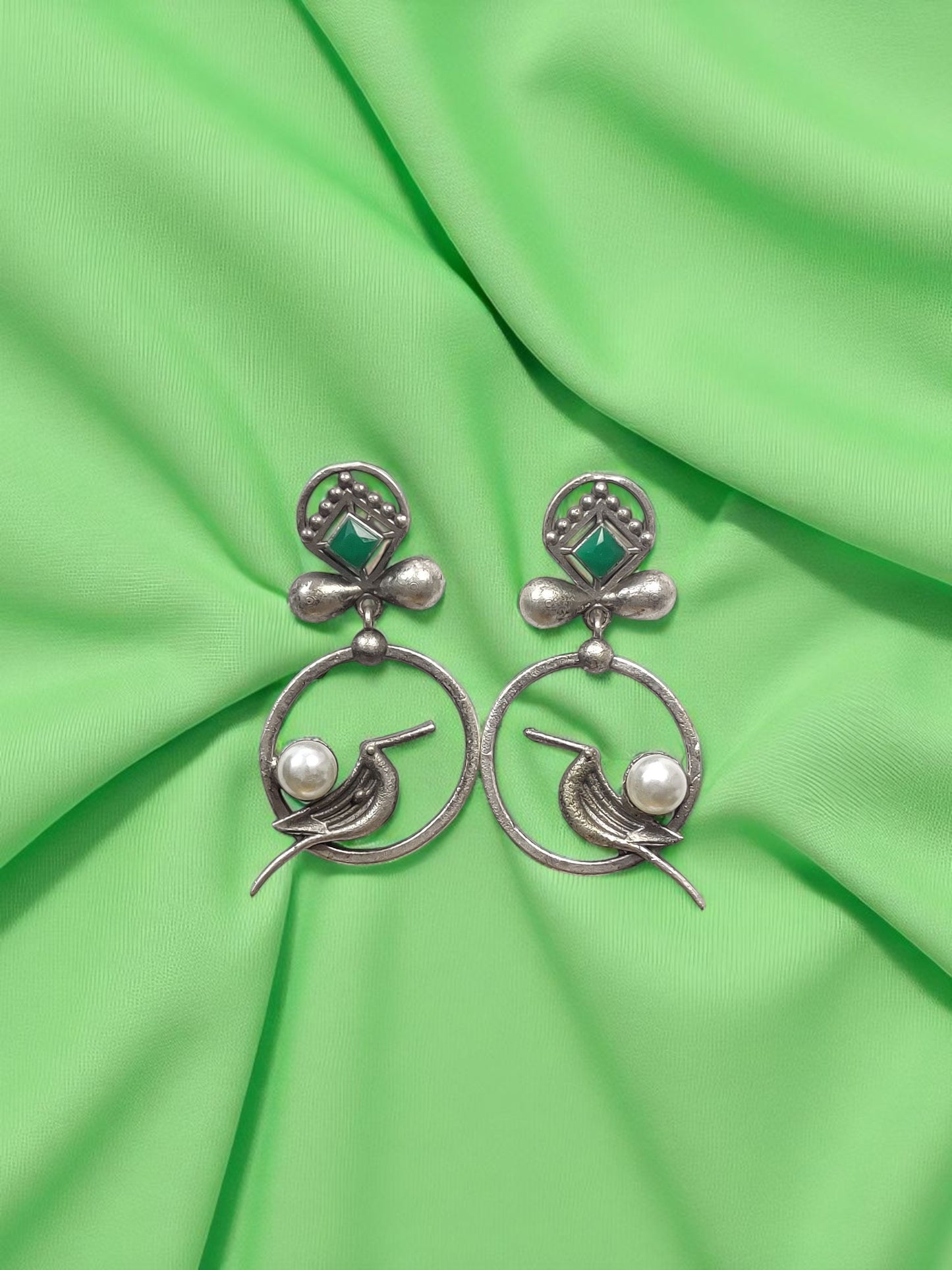 Pearl Whisper Oxidized Studs