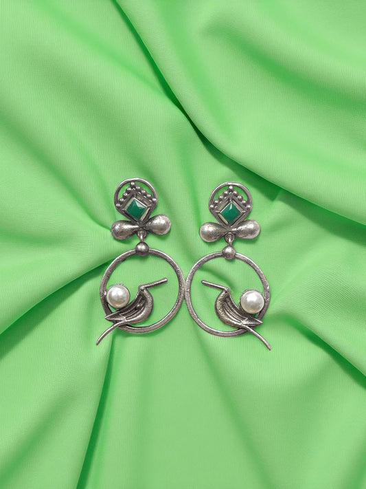 Pearl Whisper Oxidized Studs