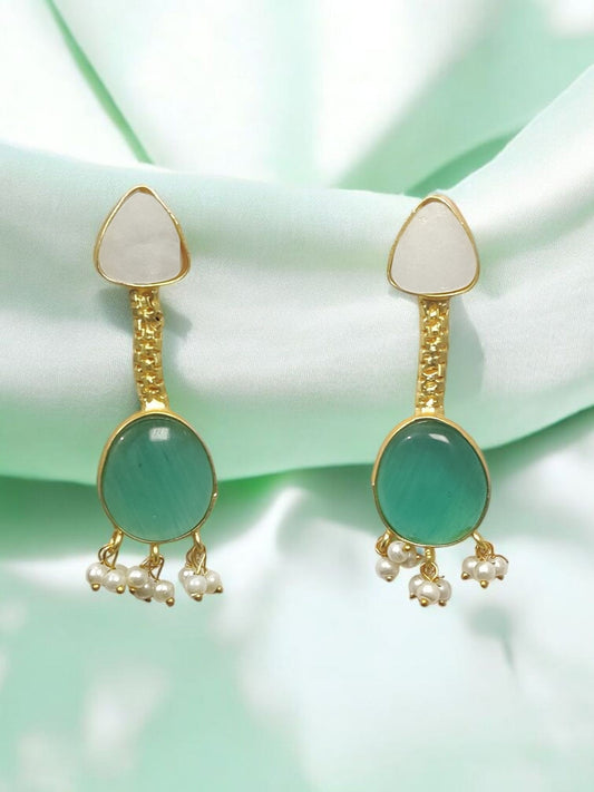 Aqua Noor Pearl Drop Earrings